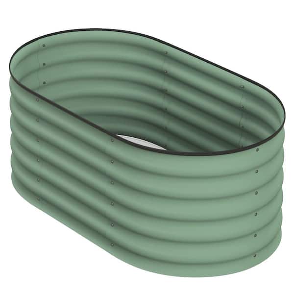 41.3 in. x 23.5 in. x 16.5 in. Steel Galvanized Raised Garden Bed Kit with Safety Edging, Easy DIY Stock Tank, Green