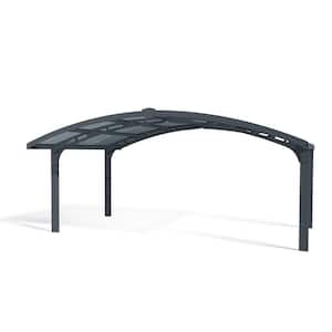Arizona Wave 19 ft. x 16 ft. Gray Double Arch Shape Carport with Corrugated Roof Panels