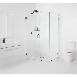 35 in. W x 36 in. D x 78 in. H Pivot Frameless Corner Shower Enclosure in Oil Rubbed Bronze Finish with Clear Glass