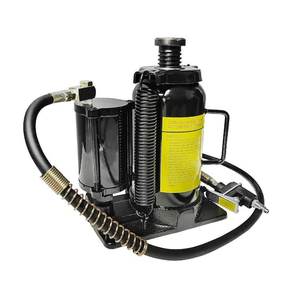 20-Ton 10.23-20.07 in. Lifting Range Air Hydraulic Bottle Jack with Manual Handle