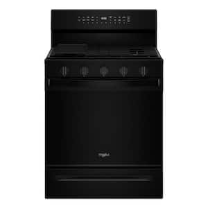 30 in. 5-Burners Freestanding Gas Range in Black with Air Cooking Technology