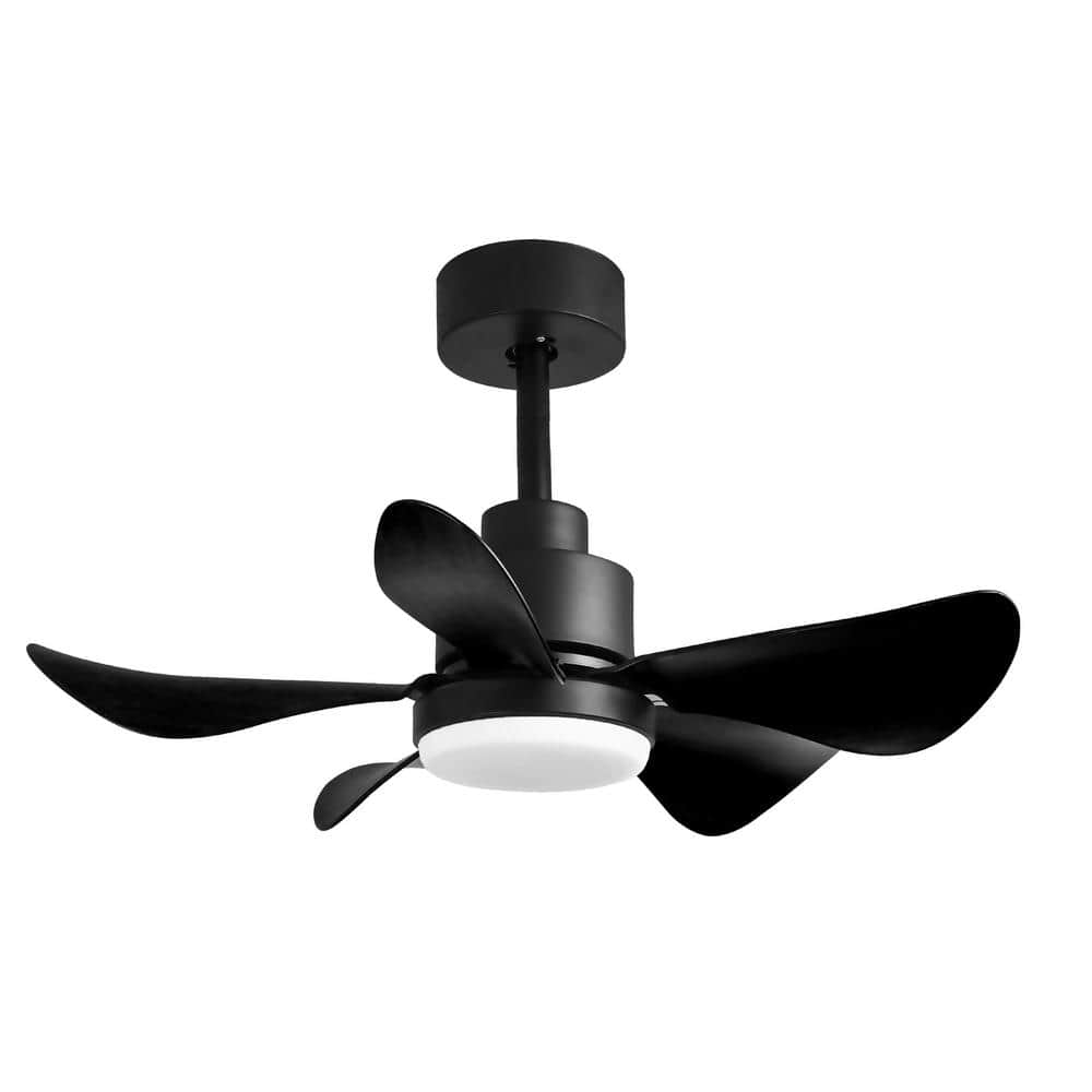 28 in. Indoor/Outdoor Black Modern LED Ceiling Fan with APP and Remote Control, 6 Speeds and Adjustable Brightness