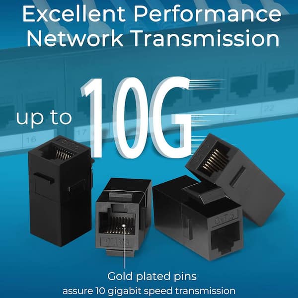 Lukyamzn 24 Port Cat6 Patch Panel with Inline Keystone 10G Support