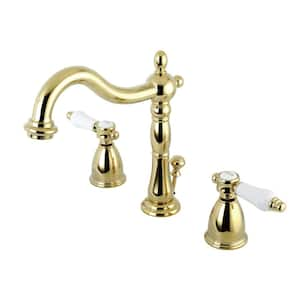 Victorian 8 in. Widespread 2-Handle Bathroom Faucet in Polished Brass