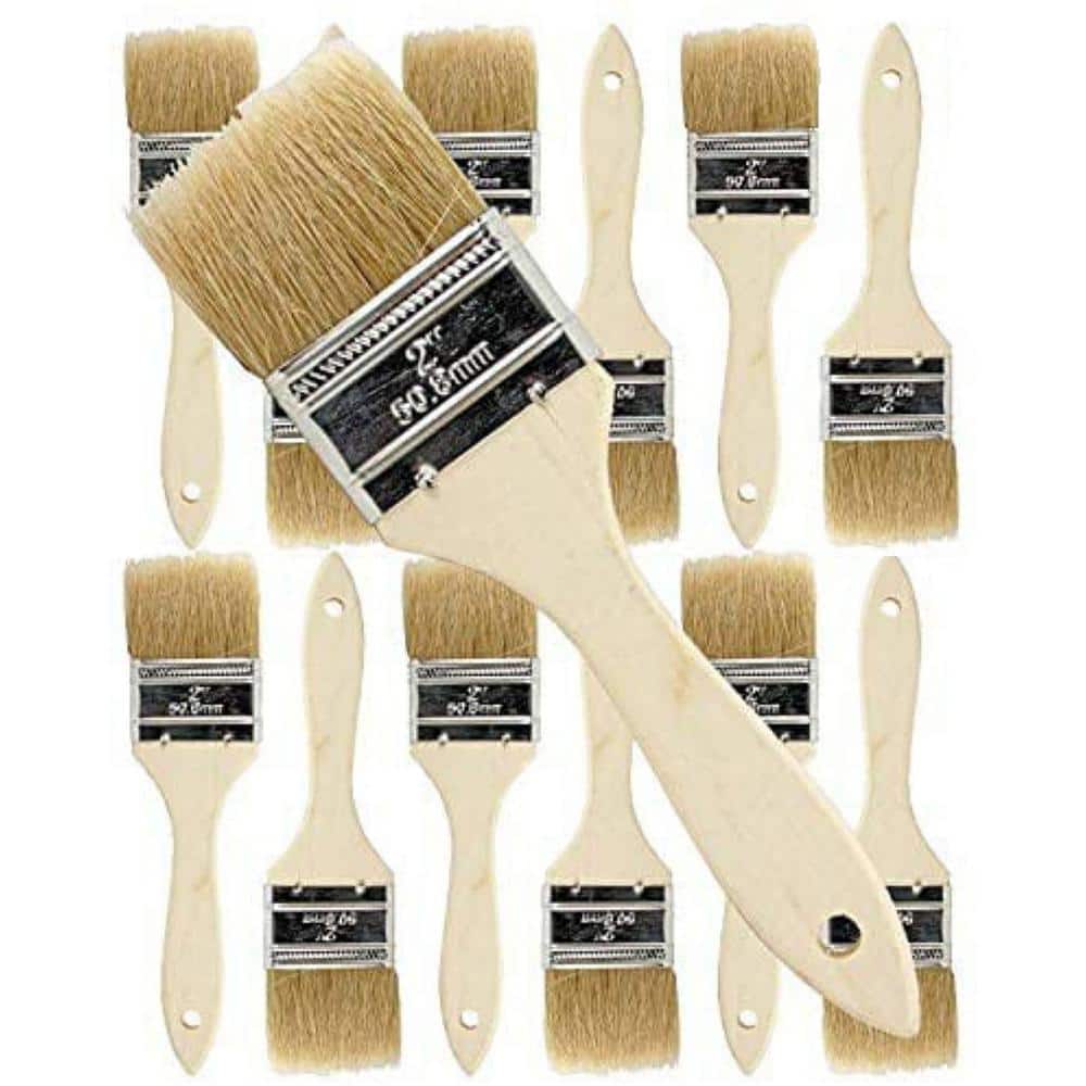 US Art Supply 24 Pack of 1-1/2 inch Paint and Chip Paint Brushes for Paint,  Stains, Varnishes, Glues, and Gesso