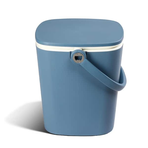 Total Capacity (qt. ) 16 qt. Plastic Patio Side Cooler Table Chest Cooler with Handle in Blue