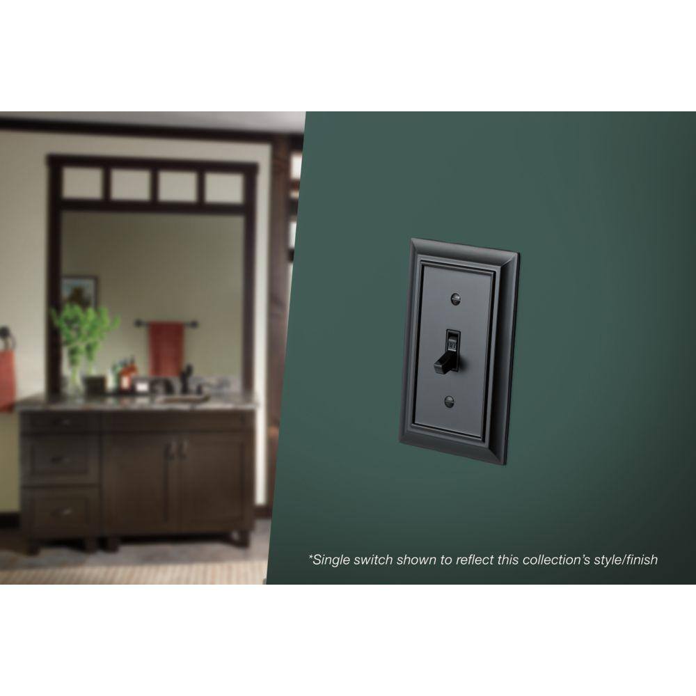 Matte Black 2-Gang Decorative Rocker Wall Plate