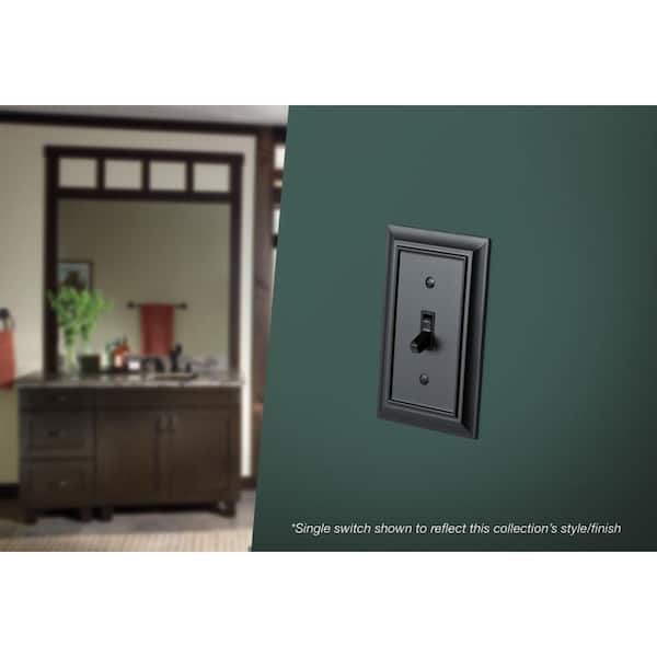 (1-Pack) Architectural 1-Gang Matte Black Decorator/Rocker Outlet Metal Wall Plate
