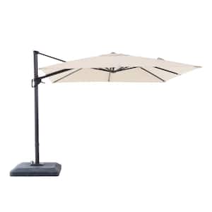 10 ft. x 10 ft. Commercial Aluminum Square Offset Cantilever Outdoor Patio Umbrella in Cafe Tan