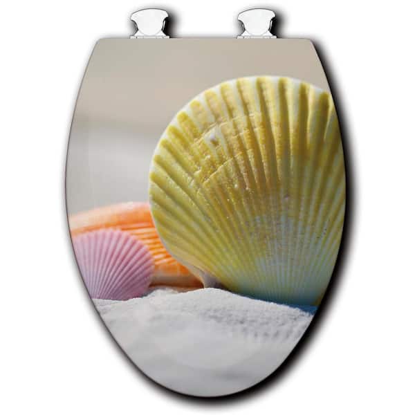 Unbranded Shellicious Elongated Closed Front Toilet Seat in White