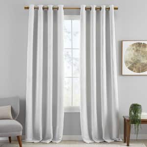 Sunveil Huxley White Tonal Geometric Polyester 52(in)x84(in) Grommet Top Blackout Curtain Panel