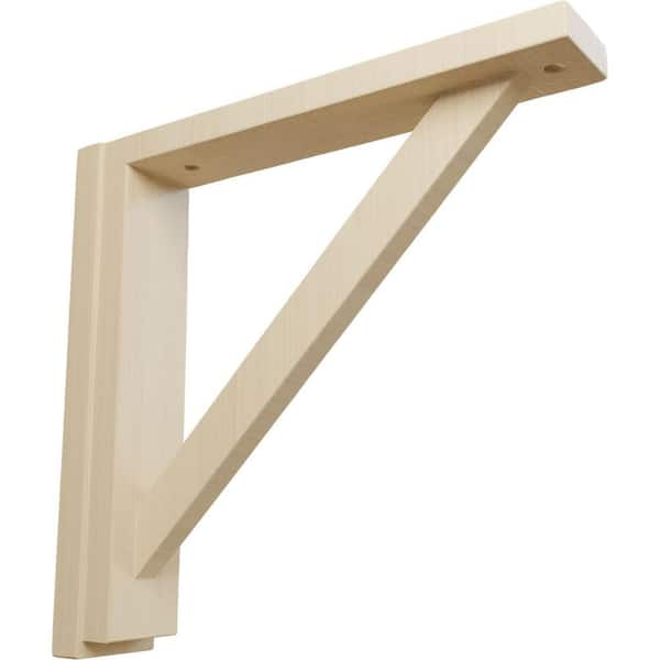 Ekena Millwork 2-1/2 in. x 12-3/4 in. x 12-1/4 in. Rubberwood Traditional Shelf Bracket