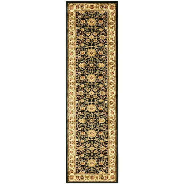SAFAVIEH Lyndhurst Black/Ivory 2 ft. x 16 ft. Border Floral Antique Runner Rug