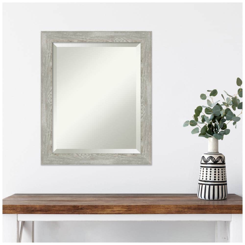 24" x 20" Graywash Beveled Wall Mirror with Polystyrene Frame