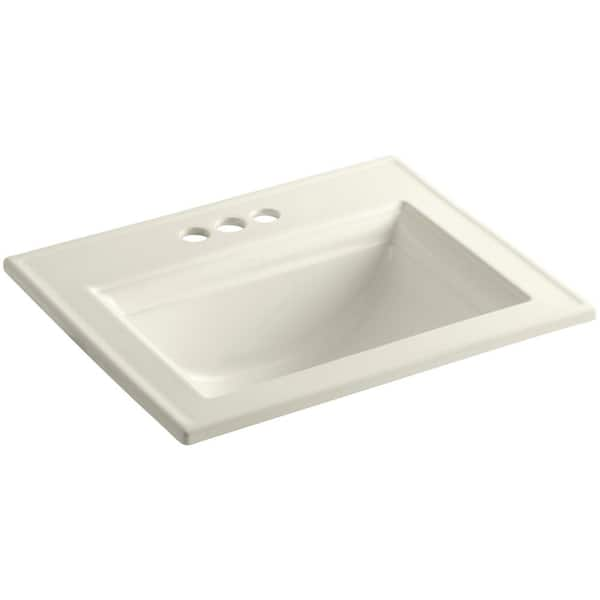 KOHLER Memoirs Stately 22-3/4 in. Drop-In Vitreous China Bathroom Sink in Biscuit