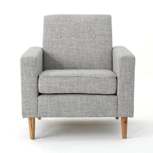 Sawyer Light Grey Tweed Fabric Upholstered Club Chair