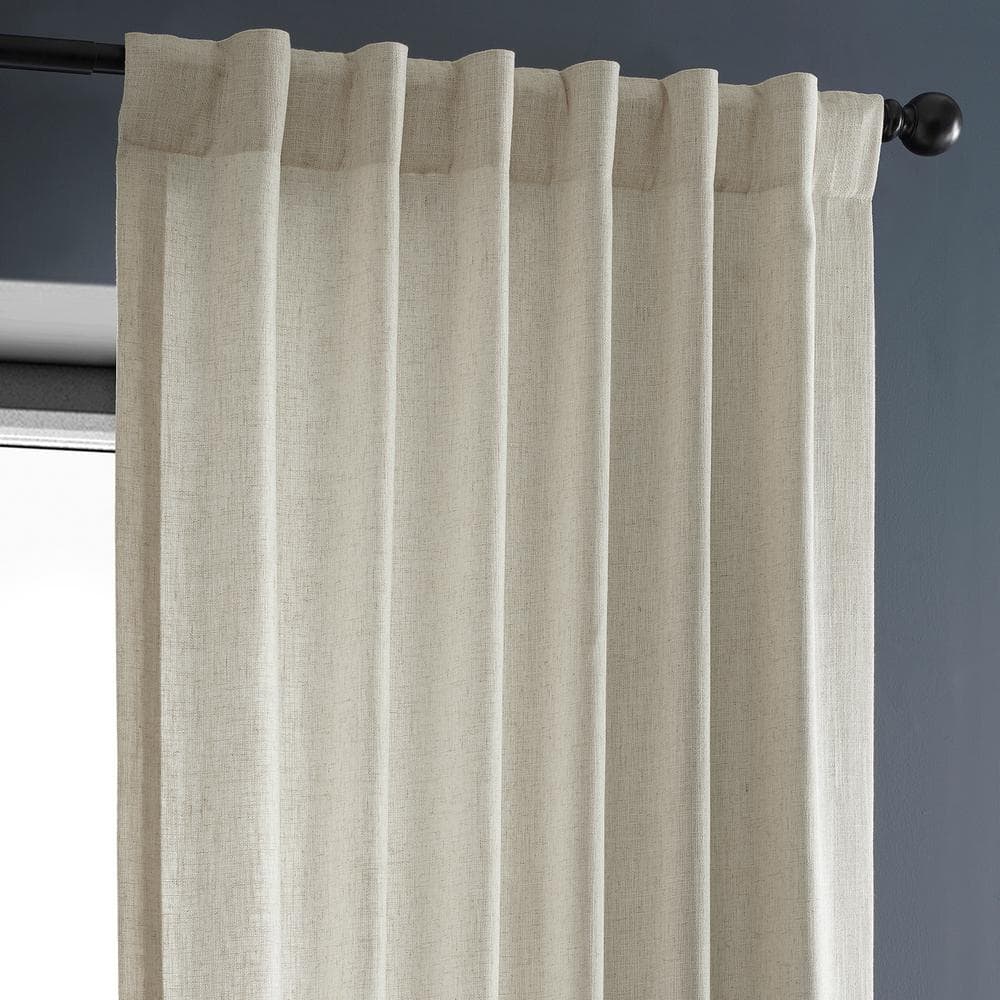 Malted Cream Extended Length Linen Blend Light Filtering Drapes