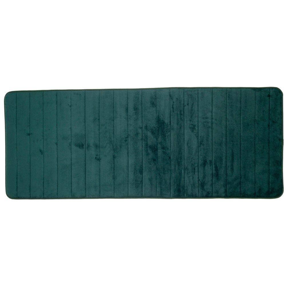Lavish Home Green 24.25 in. x 60 in. Memory Foam Striped Extra Long