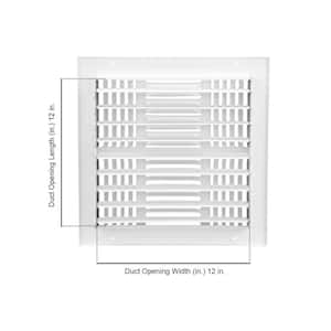12 in. x 12 in. 4-Way Steel Wall/Ceiling Register in White