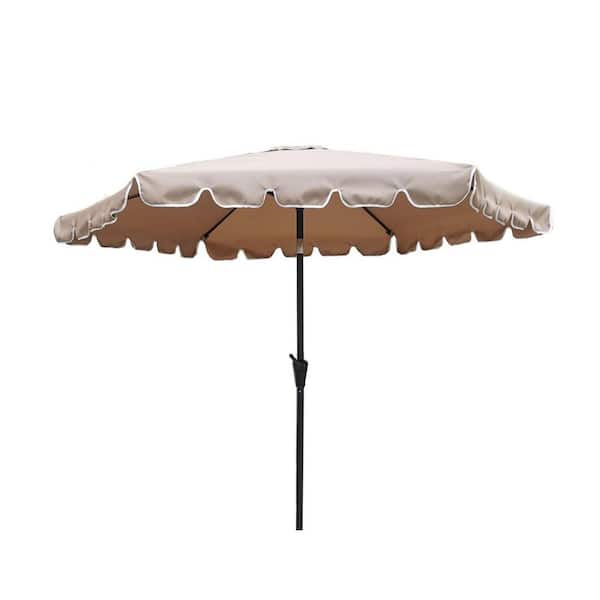 Unbranded 9 ft. Aluminum Market Patio Umbrella in Taupe