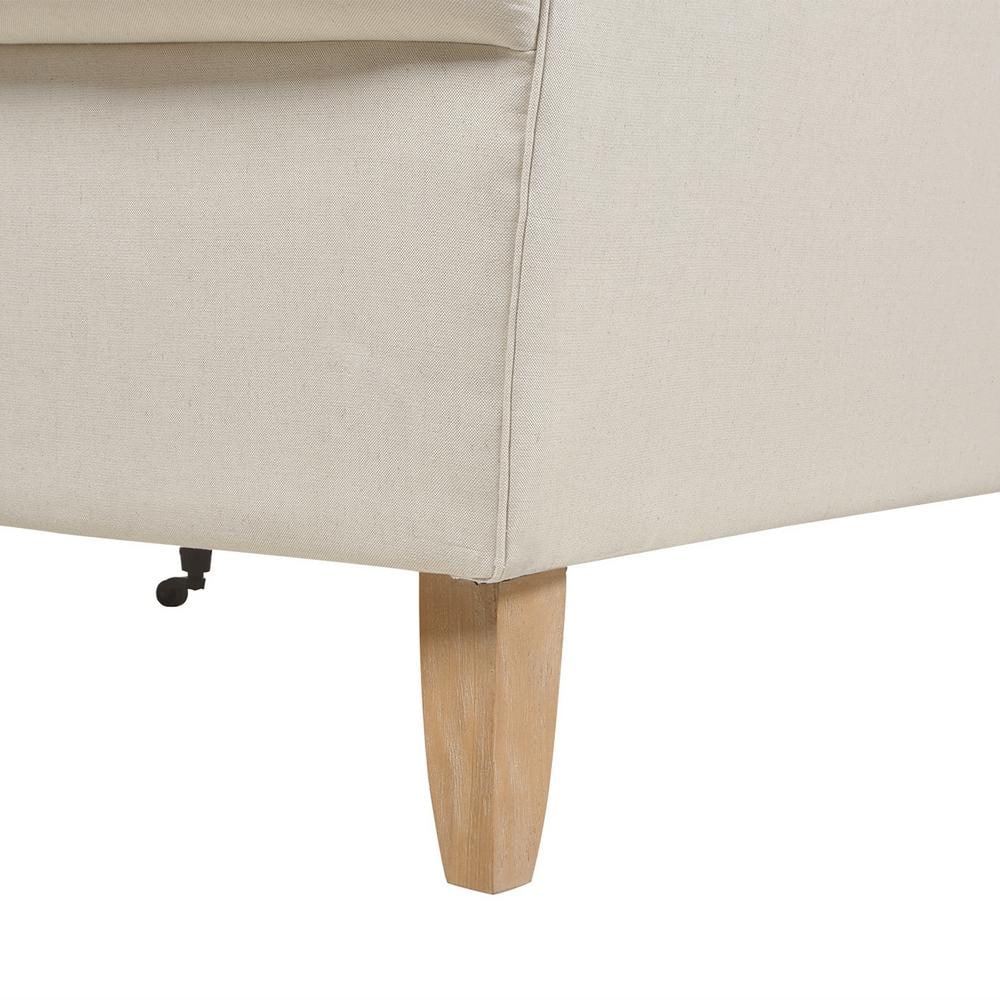 Alana 88" Light Beige Linen Reversible L-Shape Sectional Sofa