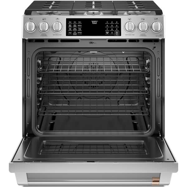 30 in. 5.6 cu. ft. Smart Slide-In Gas Range in Stainless Steel with True Convection, Air Fry