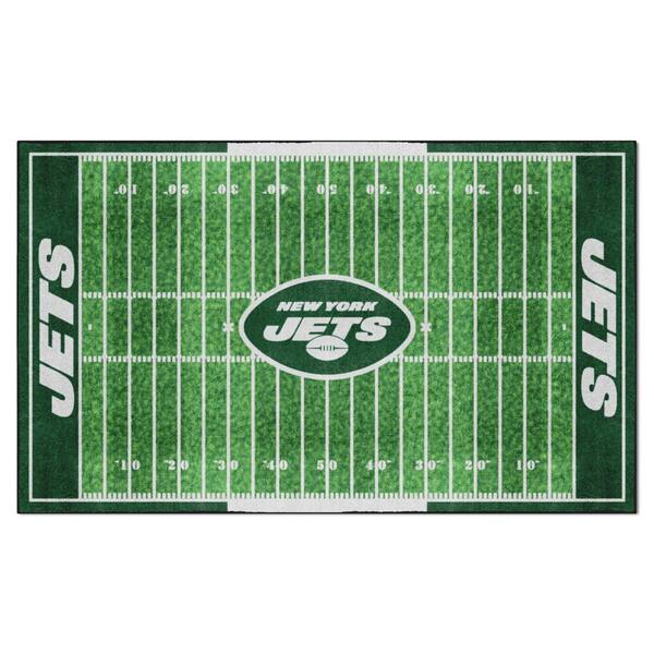 FANMATS New York Jets Green 6 ft. x 10 ft. Plush Area Rug