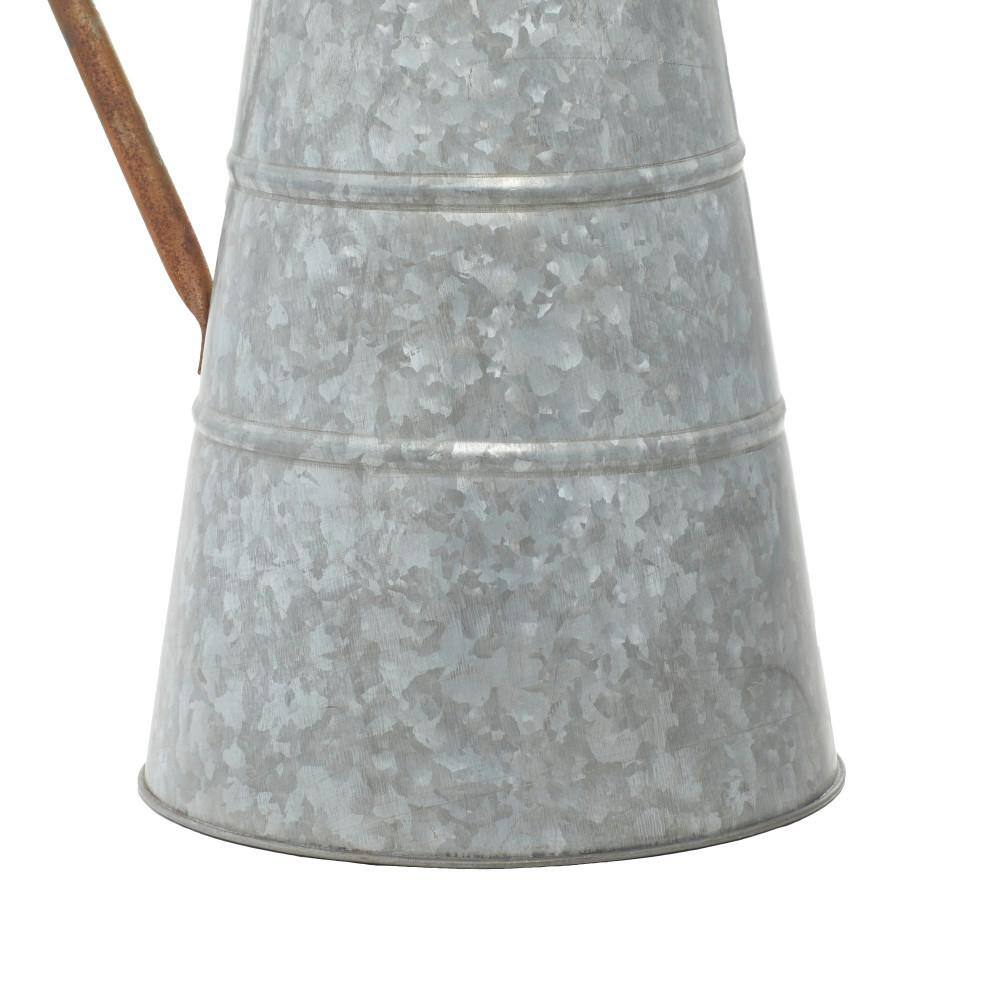 16" Gray Galvanized Metal Farmhouse Watering Jug Planter