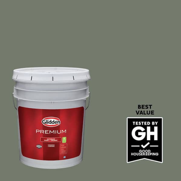 Glidden Premium 5 gal. PPG1128-6 Thyme Green Eggshell Interior Latex Paint