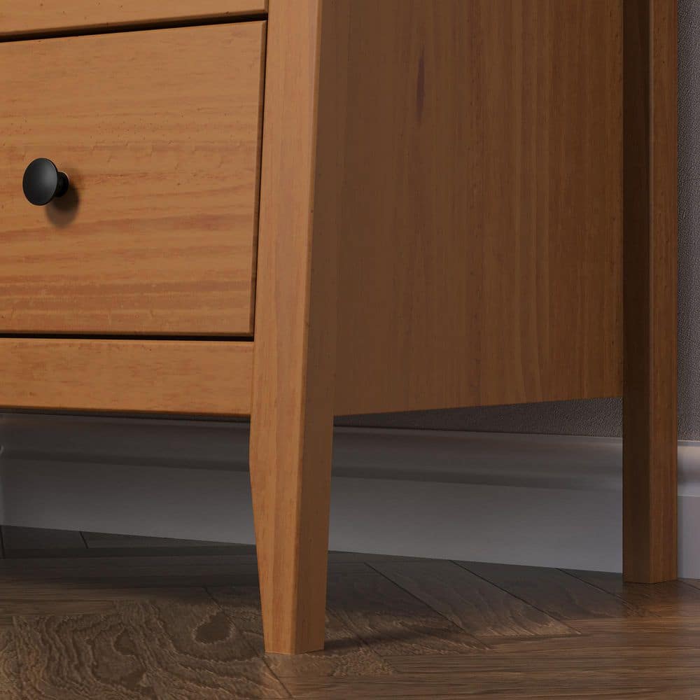 Solid Wood 5-Drawer Dresser 29.92 in. W in Caramel - thumbnail 6