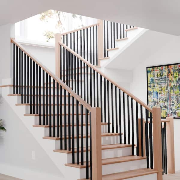 EVERMARK Stair Parts 7327 4-1/2 in. x 6 in. Unfinished Red Oak Craftsman Rosette Handrail Fitting