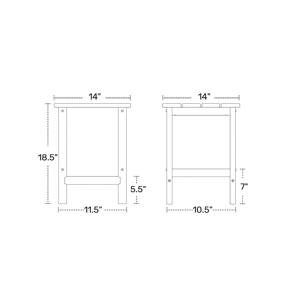 Dark Brown HDPE All-Weather Outdoor Patio Side Table