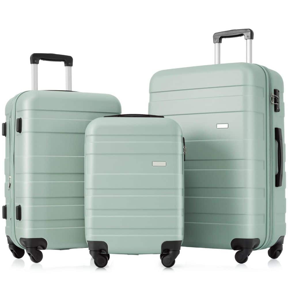 Merax Green Lightweight Durable 3-Piece ABS Hardshell Spinner