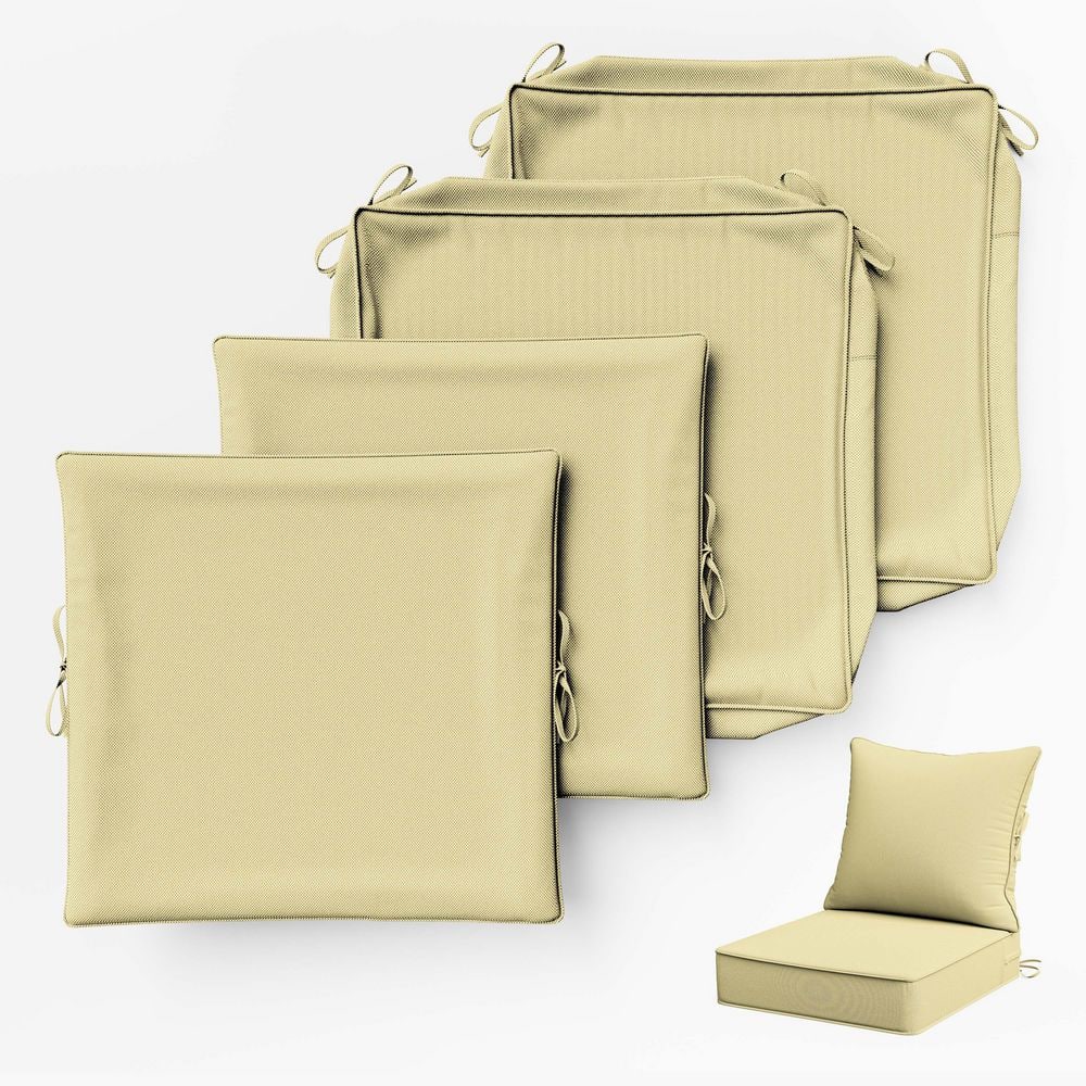 22 in. x 24 in. Slipcover Replacement Outdoor Waterproof Seat&Back Cover Set for Chair and Sofa Light Yellow (2-Pack) price history on PriceWatchPro