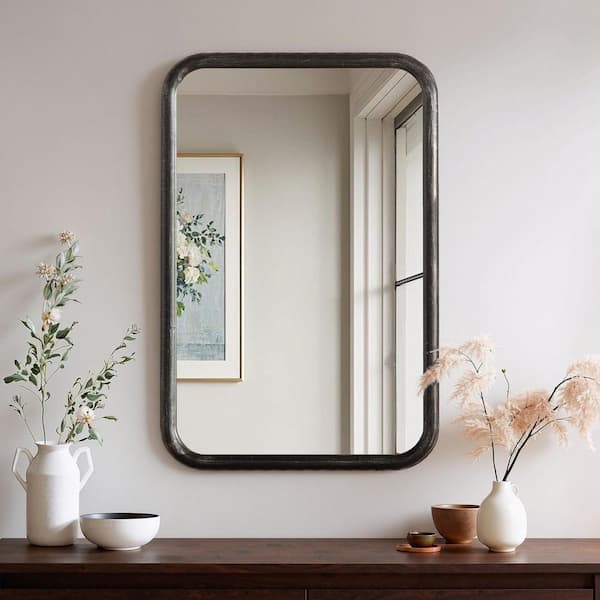 Elevatehome 24 in. W x 36 in. H Modern Rectangle Solid Wood Matte