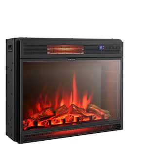 28 in. 1350-Watt Freestanding and Recessed Electric Fireplace Insert with Remote Control and Adjustable Flame