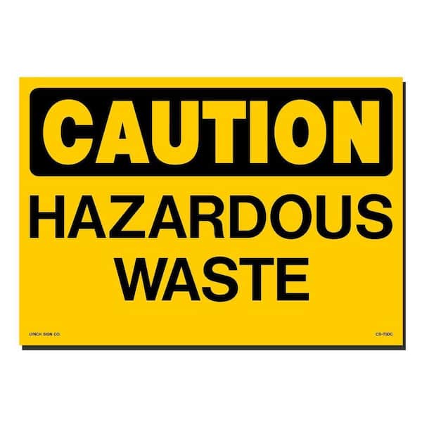 14 in. x 10 in. Decal Black on Yellow Plastic Hazardous Waste