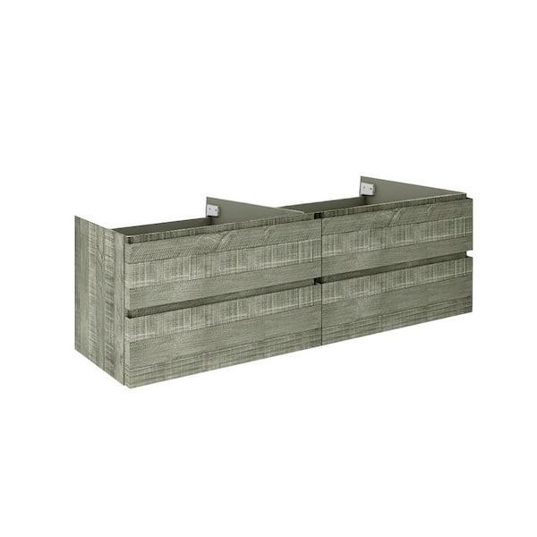 Fresca Formosa 58 in. Wall Mount Floating Double Bath Vanity Cabinet without Top in Sage Gray