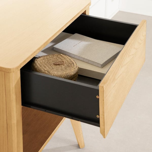 Buy Natural Conway Oak Effect 1 Drawer Bedside Table from the Next