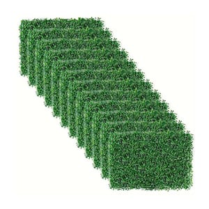 12-Piece Green Artificial Boxwood Hedge Plant Grass Backdrop Fence Privacy Screen Grass for Balcony Garden Fence
