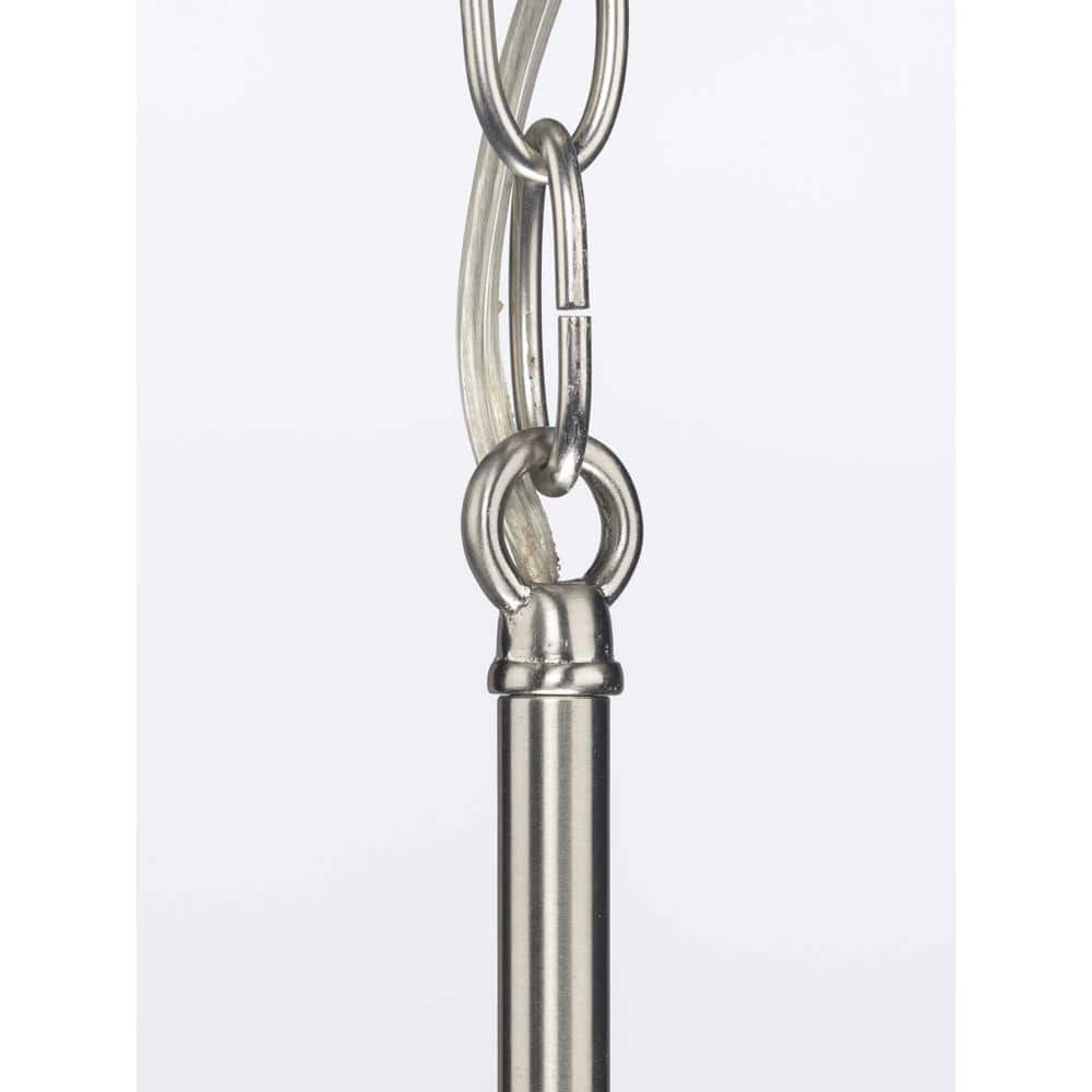 Coastal Elegance Brushed Nickel Mini-Pendant with Clear Glass Shade