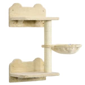 Wall-Mounted Cat Tree, Cat Wall Furniture with Scratching Post, Kitten Activity Center with Condo