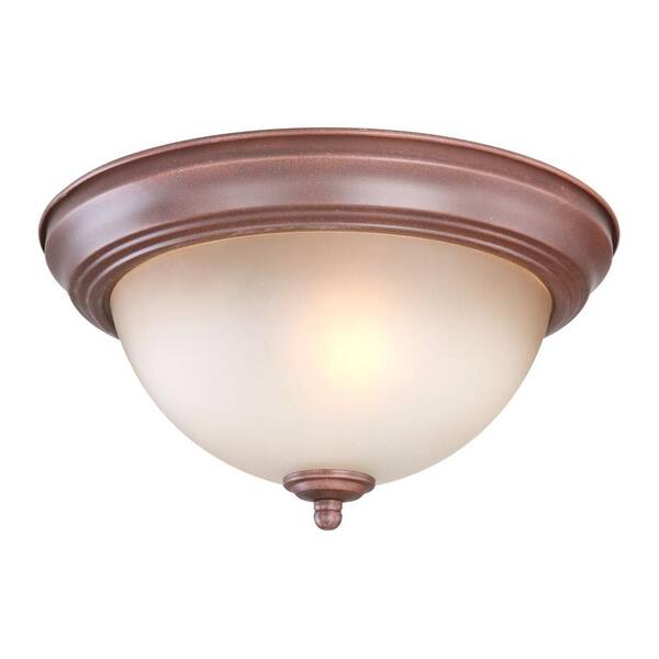 Commercial Electric Twin-Pack 1-Light Nutmeg Flush Mount