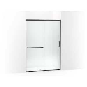Elate Tall 50-54 in. W x 76 in. H Sliding Frameless Shower Door in Matte Black with Crystal Clear Glass
