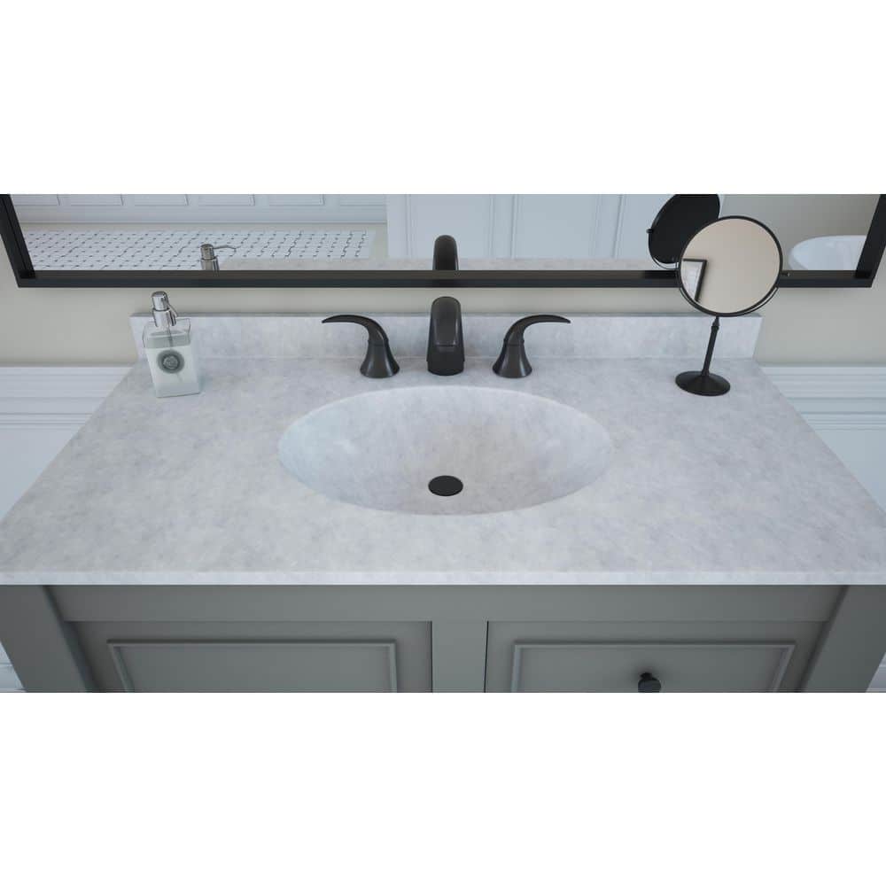 Ice Gray Solid Surface Single Sink Bathroom Vanity Top