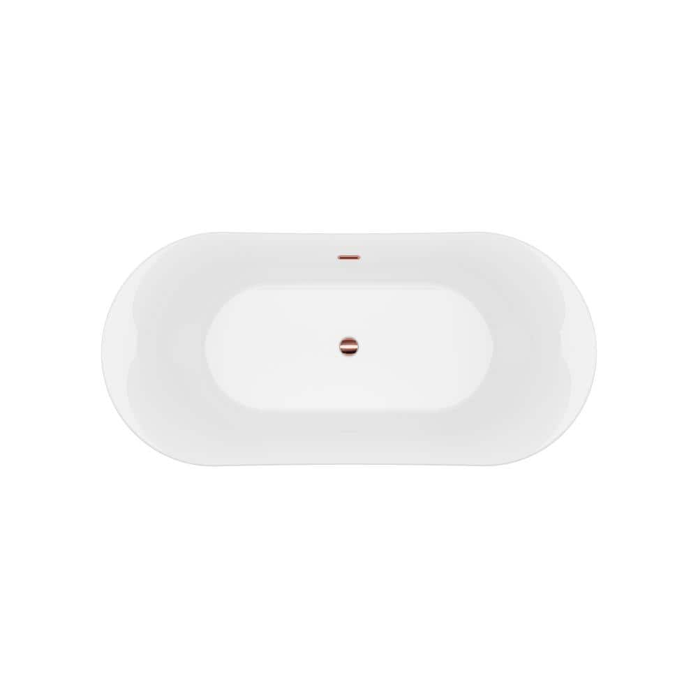 Modern Copper Leaf Acrylic Freestanding Double Slipper Bathtub