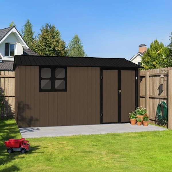 12 ft. W x 10 ft. D Outdoor Metal Storage Sheds with Heavy-duty