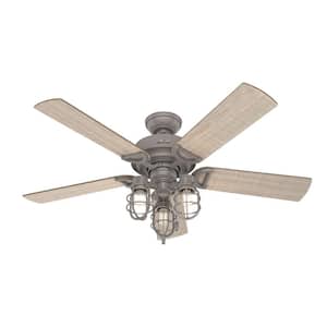 Starklake 52 in. LED Indoor/Outdoor Quartz Gray Ceiling Fan with Light
