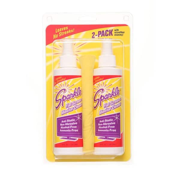 Sparkle Flat Screen and Monitor Cleaner Twin Pack with Micro-Fiber Shammy Cloth