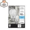 Feit Electric 60-Watt Equivalent A15 Dimmable White Filament CEC Clear Glass E26 LED Ceiling Fan Light Bulb, Daylight 5000K (2-Pack) A1560950CAWFILHDRP/2